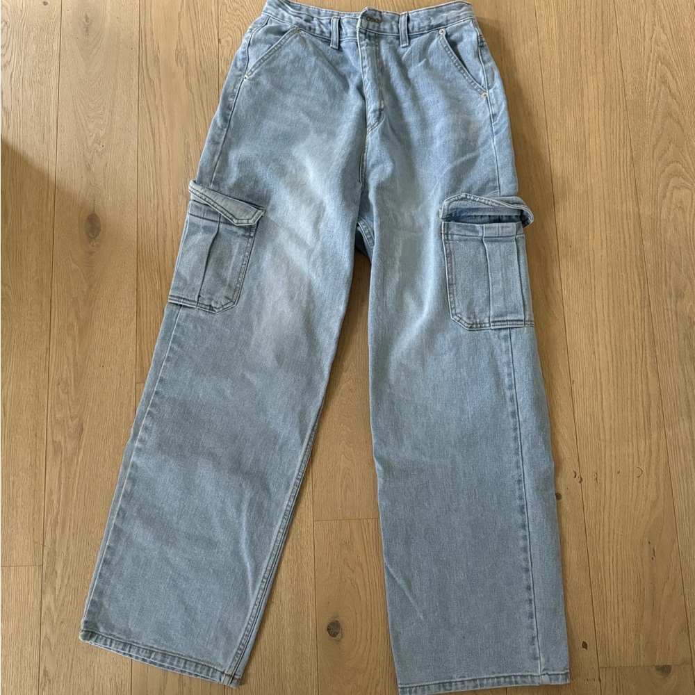 Light Blue Cargo Pants for women